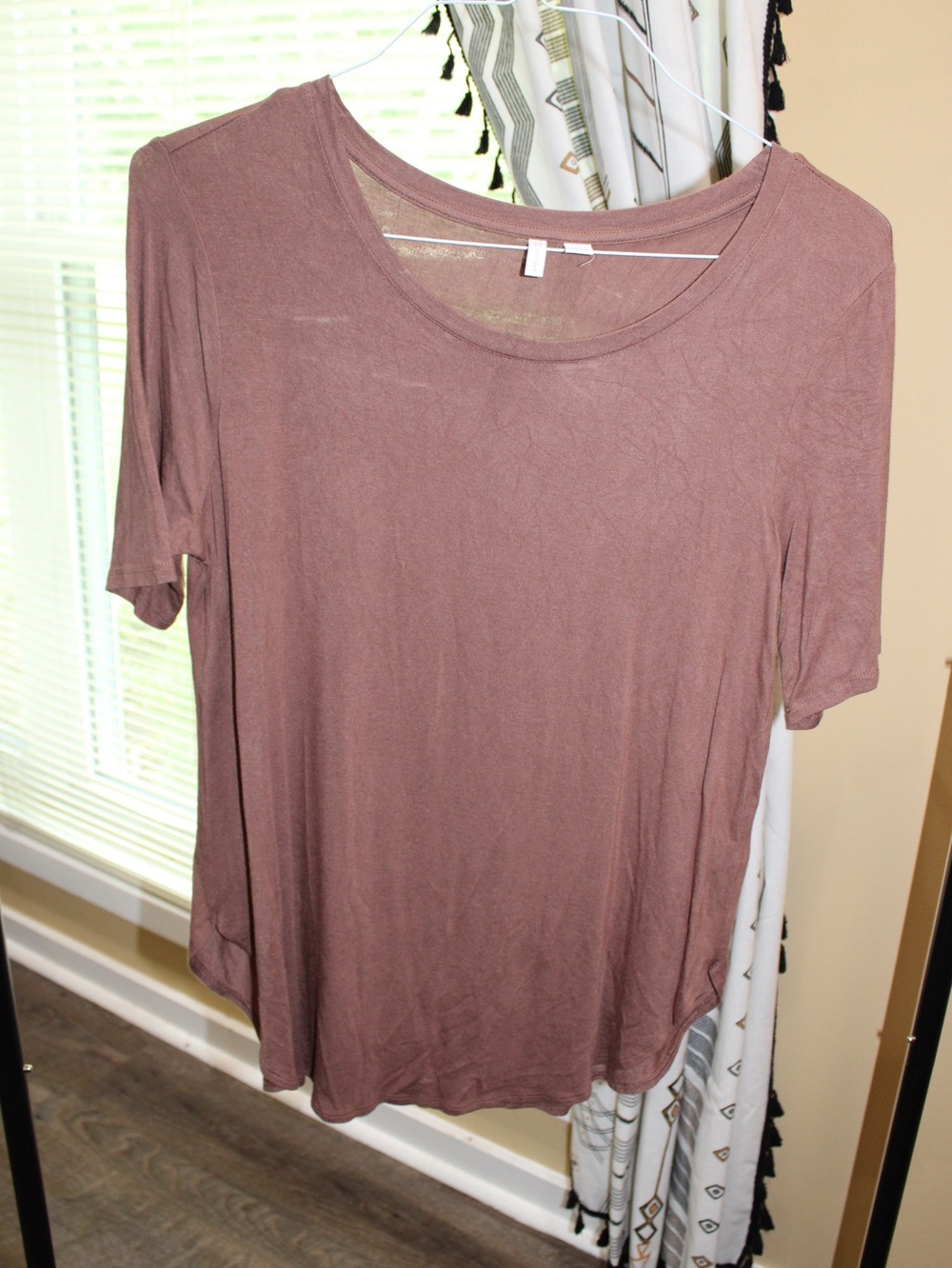 Cato Mauve Brown Short Sleeve Swing Tunic Top Size Medium